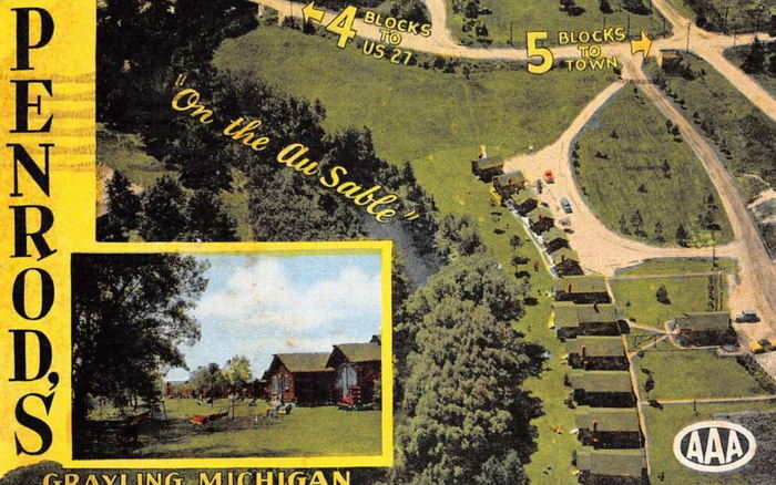 Penrods on Au Sable - Old Postcard (newer photo)